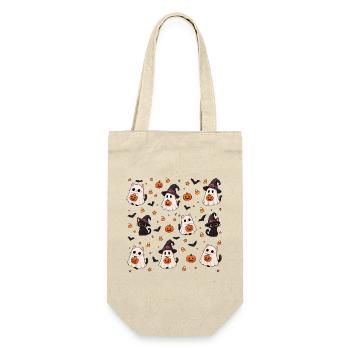 Cutes Halloween-Katzen-Muster - Geschenkbeutel für Flaschen - Natur - Vorne