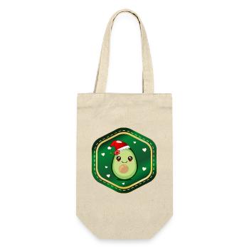 Weihnachts-Avocado - Geschenkbeutel für Flaschen - Natur - Vorne
