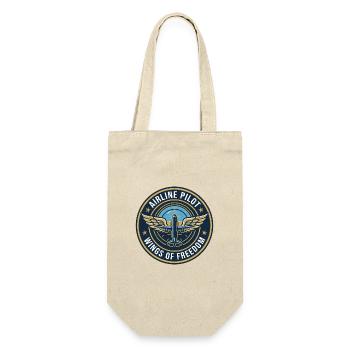 Airline Pilot Aviator Wings Horizon Badge Geschenk - Geschenkbeutel für Flaschen - Natur - Vorne