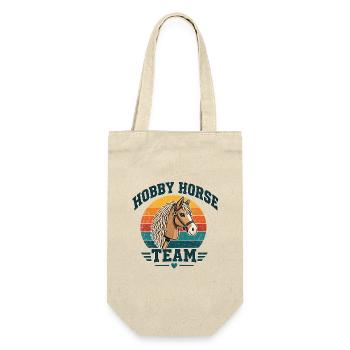Hobby Horse Team Vintage Retro - Geschenkbeutel für Flaschen - Natur - Vorne