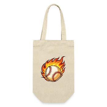 Flaming BaseBall - Geschenkbeutel für Flaschen - Natur - Vorne