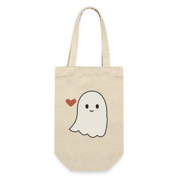 Halloween Geist Damen - Geschenkbeutel für Flaschen - Natur - Vorne