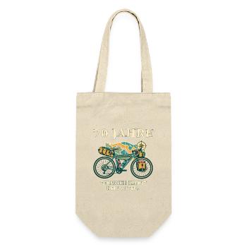 70 Jahre Fernweh Fahrrad - Geschenkbeutel für Flaschen - Natur - Vorne