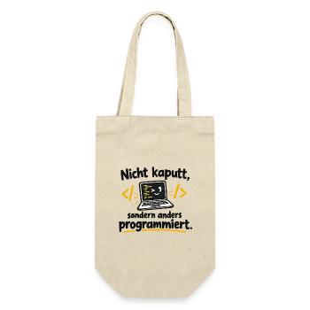 Nicht kaputt, anders programmiert - Geschenkbeutel für Flaschen - Natur - Vorne