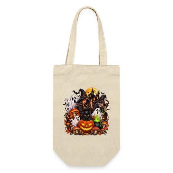 Magische Halloween Hexen & Geist - Geschenkbeutel für Flaschen - Natur - Vorne