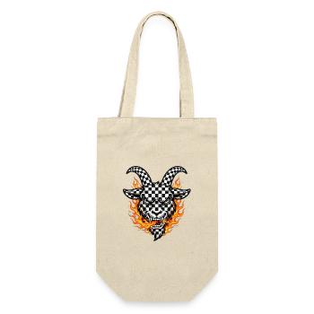 Racing Fire Goat 2027 - Checkered  - Geschenkbeutel für Flaschen - Natur - Vorne