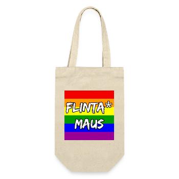 FLINTA MAUS REGENBOGEN PRIDE STATEMENT, CSD - Geschenkbeutel für Flaschen - Natur - Vorne