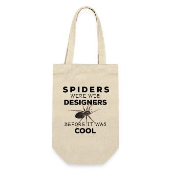 Spiders were web designers - Spinne Nerd Spruch - Geschenkbeutel für Flaschen - Natur - Vorne