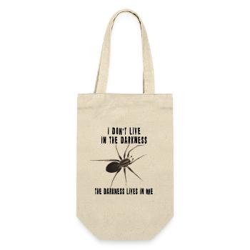 The darkness lives in me - Spinne Dark Spruch - Geschenkbeutel für Flaschen - Natur - Vorne
