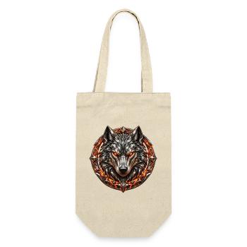 Molten Steel Wolf - Geschenkbeutel für Flaschen - Natur - Vorne