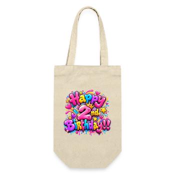 Herzlichen Glückwunsch zum zweiten Geburtstag Graffiti: Pink Sparkle Party! - Geschenkbeutel für Flaschen - Natur - Vorne