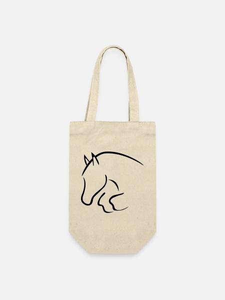 Springpferd - Geschenkbeutel für Flaschen - Natur