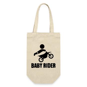Baby Rider  - Geschenkbeutel für Flaschen - Natur - Vorne