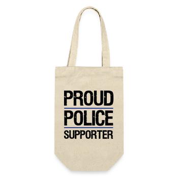 Proud Police Supporter, Polizei, Polizist,Geschenk - Geschenkbeutel für Flaschen - Natur - Vorne