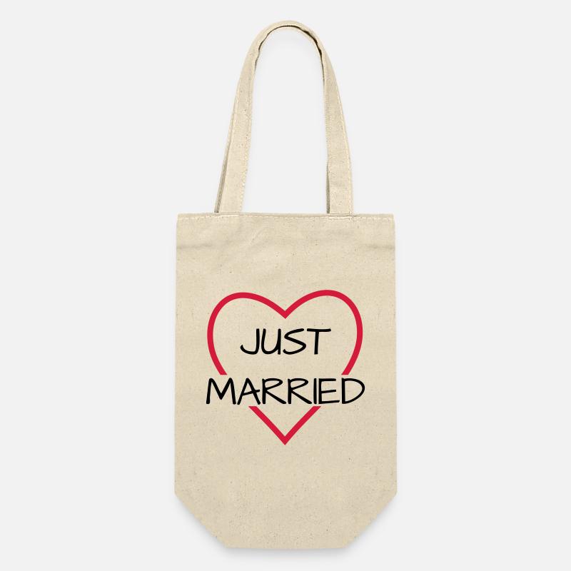 Just married heart wedding partner look - Gift Bag for Bottles - nature