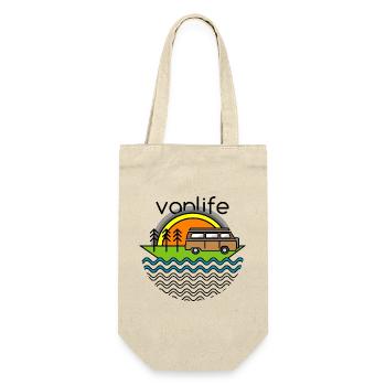 Camp Camper Camping Nature Symbole de voyage Icône Van - Sac à bouteille - nature - Devant