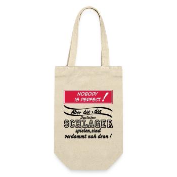 Schlager Party , Schlager Musik , Nobody is perfec - Geschenkbeutel für Flaschen - Natur - Vorne