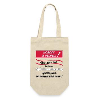 Fanfahrenzug, Spielmannszug,Nobody is perfect(25) - Geschenkbeutel für Flaschen - Natur - Vorne