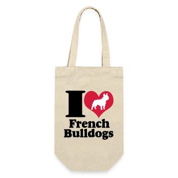 J'aime les bouledogues français ... / + - Sac à bouteille - nature - Devant
