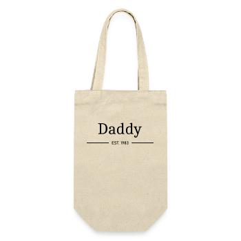 Daddy EST. 1983 - Geschenkbeutel für Flaschen - Natur - Vorne