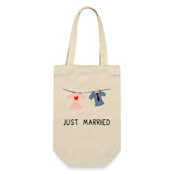 JUST MARRIED. MARRIED. LONG LIVE THE MARYS - Gift Bag for Bottles - nature - Front