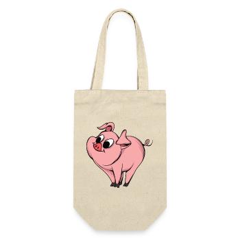 Conception de dessin animé de cochon ludique - Sac à bouteille - nature - Devant