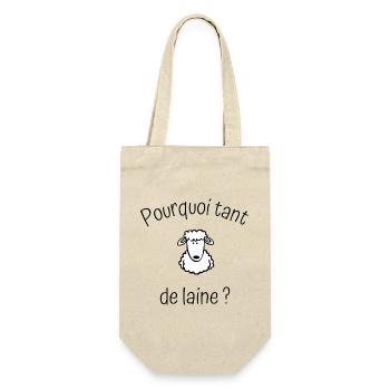Pourquoi tant de laine. - Sac à bouteille - nature - Devant