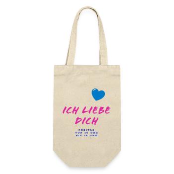 Herzliche Liebesbotschaft im Graffiti-Stil - Geschenkbeutel für Flaschen - Natur - Vorne