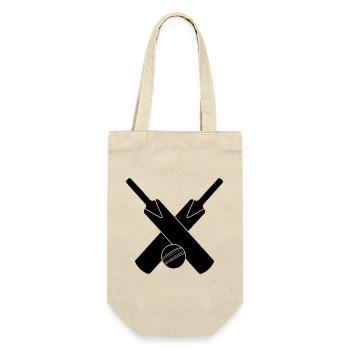 Logo de cricket avec batte et balle - Sac à bouteille - nature - Devant
