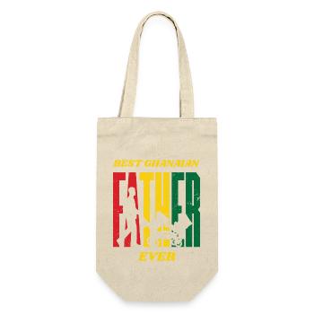 Ghana Ghanaischer Vater Dad Daddy Sohn I Geschenk - Geschenkbeutel für Flaschen - Natur - Vorne