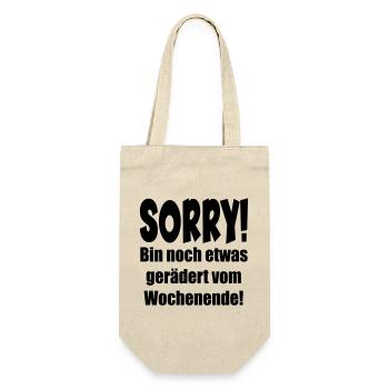 MÜDE - ERSCHÖPFUNG SPRÜCHE WOCHENENDE - ENERGIE - Geschenkbeutel für Flaschen - Natur - Vorne