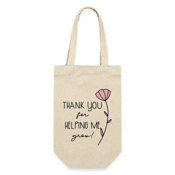 thank you for helping me grow - Geschenkbeutel für Flaschen - Natur - Vorne