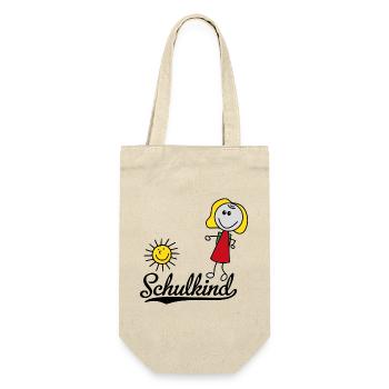 Schulkind - Geschenkbeutel für Flaschen - Natur - Vorne