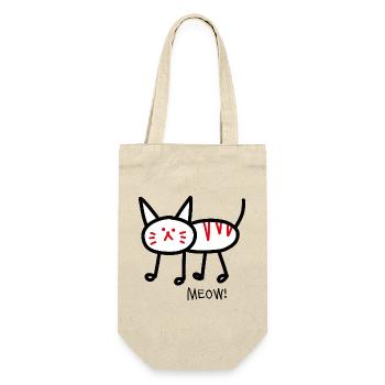 Meow! white - Gift Bag for Bottles - nature - Front