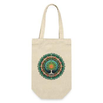 Mandala Baum des Lebens Bunt - Geschenkbeutel für Flaschen - Natur - Vorne