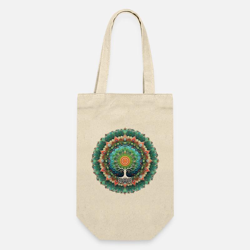 Mandala Baum des Lebens Bunt - Geschenkbeutel für Flaschen - Natur