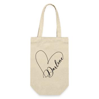 Darlene Name Heart Line - Gift Bag for Bottles - nature - Front