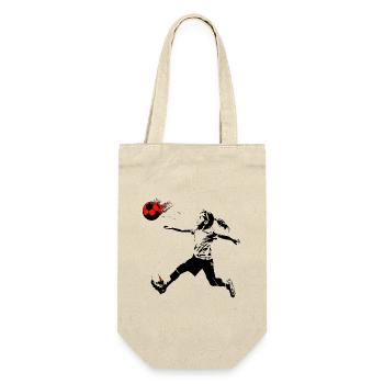 MädchenFussball - Geschenkbeutel für Flaschen - Natur - Vorne