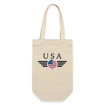 USA Freiheitsgeist T-Shirt - Geschenkbeutel für Flaschen - Natur - Vorne