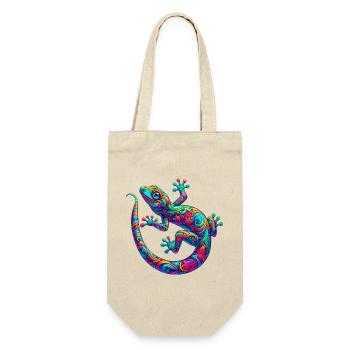 Gecko - Geschenkbeutel für Flaschen - Natur - Vorne