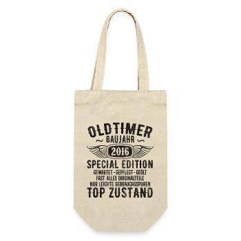 Vintage 2016 Birthday Gift 2016 Year of Construction - Gift Bag for Bottles - nature - Front