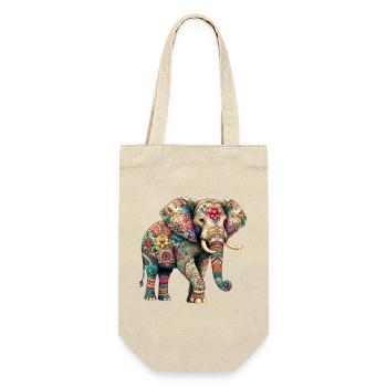 Elefant - Geschenkbeutel für Flaschen - Natur - Vorne