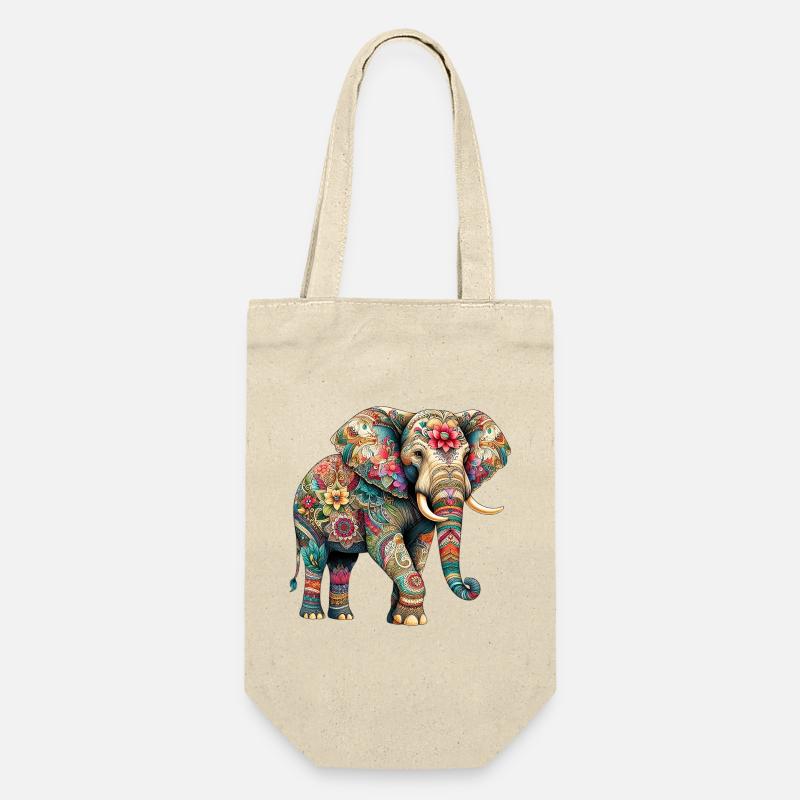 Elefant - Geschenkbeutel für Flaschen - Natur