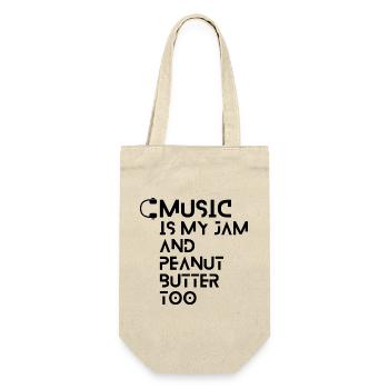 Collection "MUSIC is my Jam and Peanut Butter Too" - Gift Bag for Bottles - nature - Front