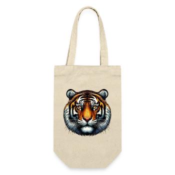 Tiger - Geschenkbeutel für Flaschen - Natur - Vorne