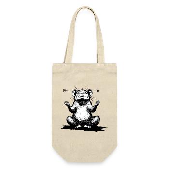 Zen hamster sitting black and white - Gift Bag for Bottles - nature - Front