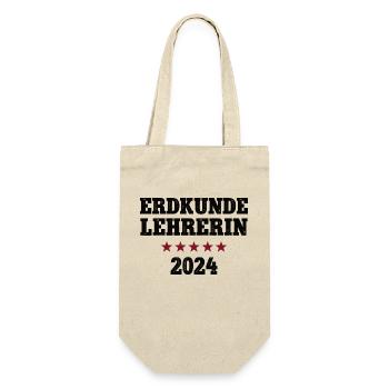 Erdkunde Lehrerin 2024 Beruf Studium Uni Lehramt - Geschenkbeutel für Flaschen - Natur - Vorne