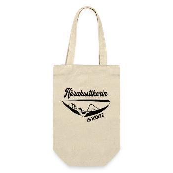 Hörakustikerin in Rente Rentenbeginn Hörakustik - Geschenkbeutel für Flaschen - Natur - Vorne