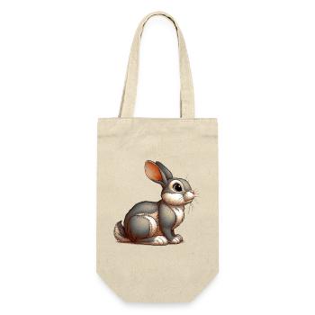 Kaninchen - Geschenkbeutel für Flaschen - Natur - Vorne