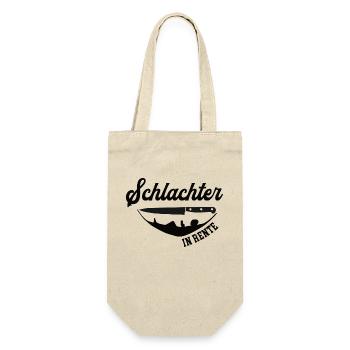 Schlachter in Rente Rentenbeginn Schlachterei Chef - Geschenkbeutel für Flaschen - Natur - Vorne